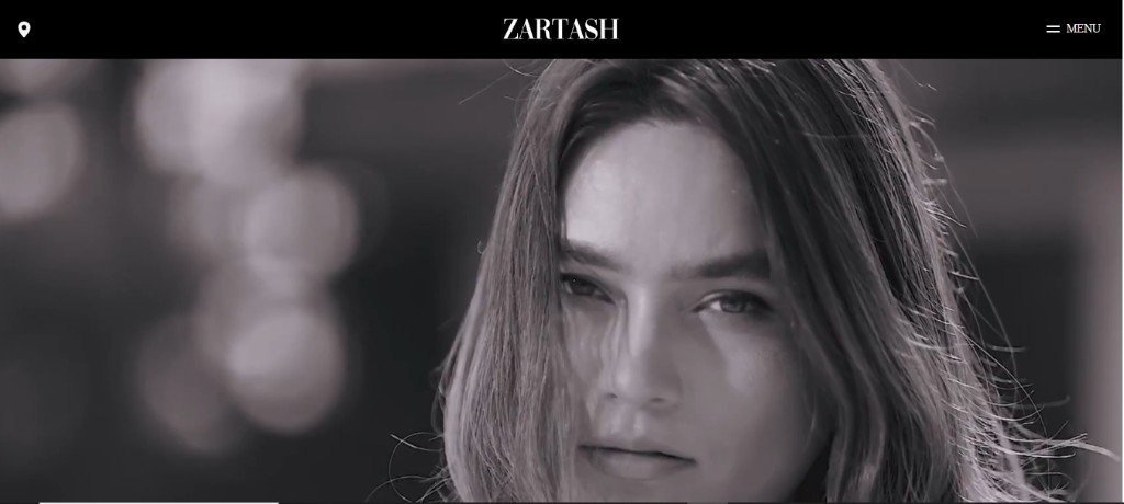 Zartash Couture website screenshot